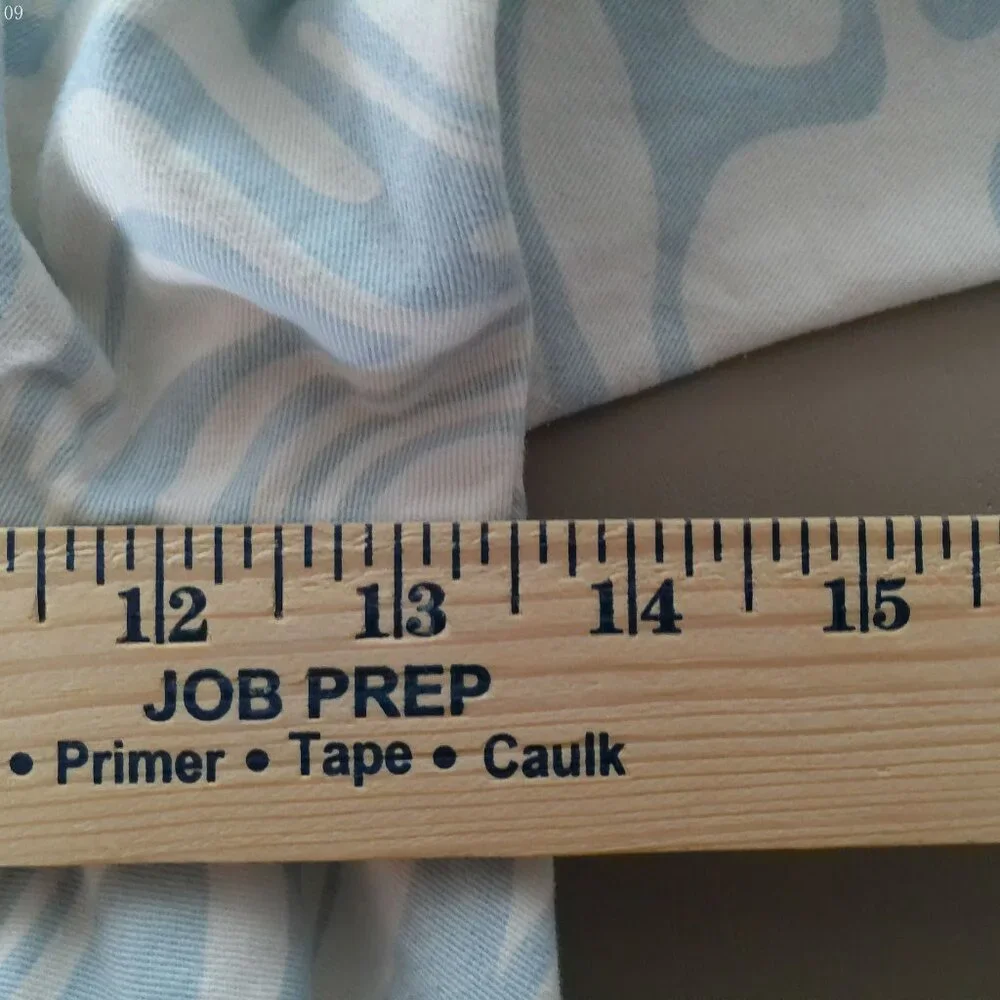 FOREVER 21+ Button & Zip Elastic Waist White w/Light Blue Swirl Design Pants 1XL - Picture 11 of 13